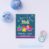  moderne Hindu Holi-festival kleuren Flyer (Enkel)