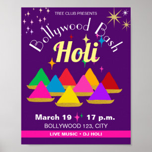  moderne Hindu Holi-festival kleuren Poster