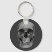 Moderne hippe Greyscale Skull Sleutelhanger (Voorkant)