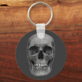 Moderne hippe Greyscale Skull Sleutelhanger (Voorkant)