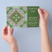 moderne hippe groene diamant glinstert mode meisje flyer (Hand)