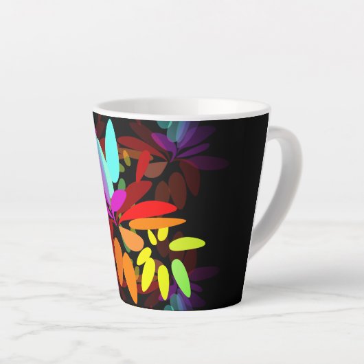 Moderne Hippie Psychedelic Style Rainbow-kleuren Latte Mok (Rechterhoek)