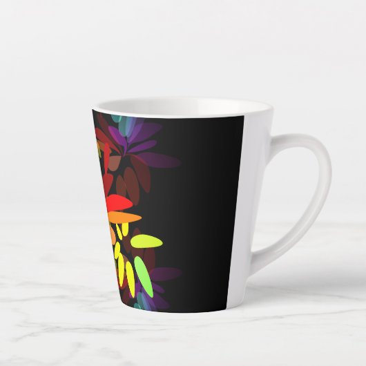 Moderne Hippie Psychedelic Style Rainbow-kleuren Latte Mok (Rechts)