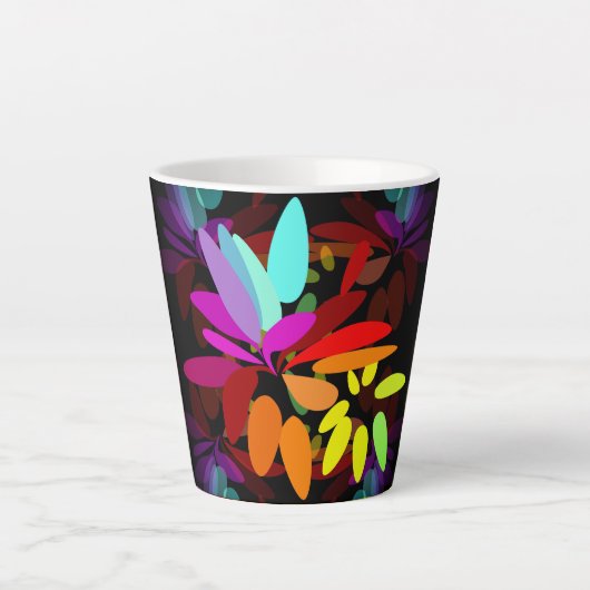 Moderne Hippie Psychedelic Style Rainbow-kleuren Latte Mok (Voorkant)