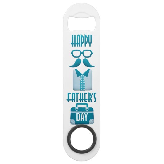 Moderne hipster Vaderdag gepersonaliseerd Speed Flessenopener (Voorkant)