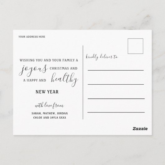 Moderne Ho Ho Ho 20 Foto Kerstmis Briefkaart (Achterkant)