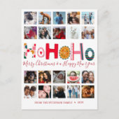 Moderne Ho Ho Ho 20 Foto Kerstmis Briefkaart (Voorkant)