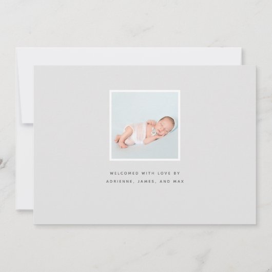 Moderne hoek | Drie foto-collage geboorte Aankondiging (Achterkant)