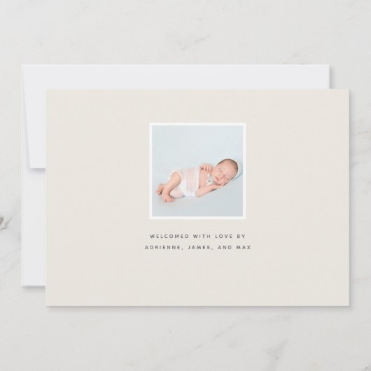 Moderne hoek | Drie foto-collage geboorte Aankondiging (Achterkant)