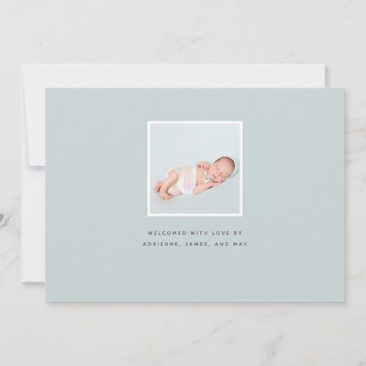 Moderne hoek | Drie foto-collage geboorte Aankondiging (Achterkant)