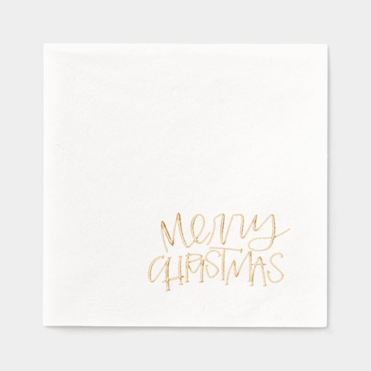 Moderne hoek Vrolijk kerstfeest Folie Servetten (Voorkant)