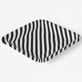 Moderne hoekige zwart-witte strepen papieren bordje (Gebogen)