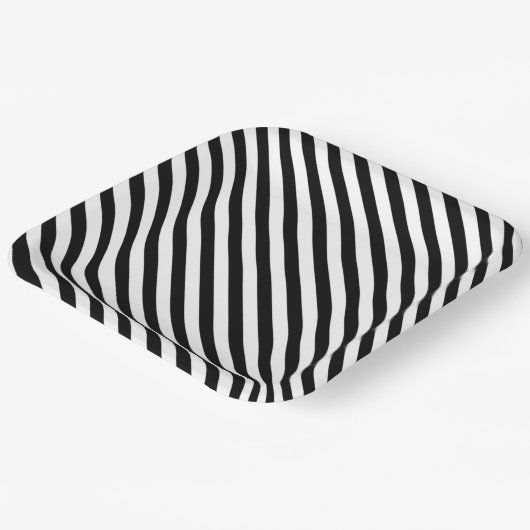 Moderne hoekige zwart-witte strepen papieren bordje (Gebogen)