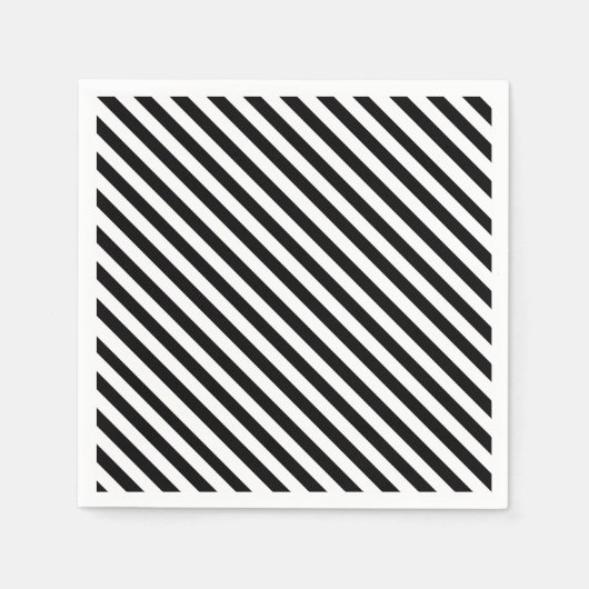 Moderne hoekige zwart-witte strepen servet (Voorkant)