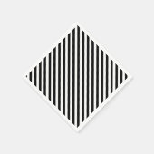 Moderne hoekige zwart-witte strepen servet (Hoek)