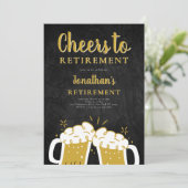 Moderne Hoera voor Pensioen Black Celebration Kaart (Staand voorkant)