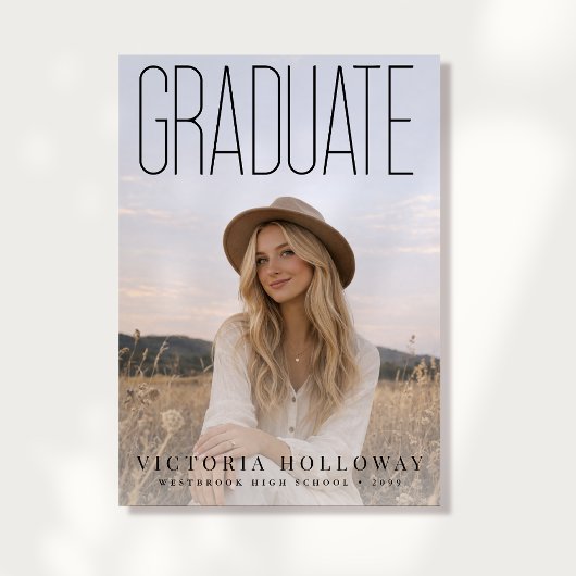 Moderne Hoge Typografie Afstudeerfeest Uitnodiging