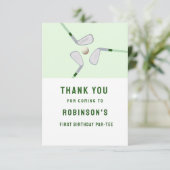 Moderne Hole-in-One Par-tee golf verjaardag Bedankkaart (Staand voorkant)