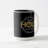 Moderne Hole in One Zwart en Goud Tweekleurige Koffiemok (Voorkant rechts)