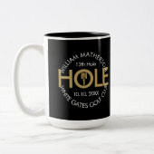 Moderne Hole in One Zwart en Goud Tweekleurige Koffiemok (Links)