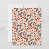 Moderne Holly Berry Kerst Botanische Patroon Bedankkaart (Achterkant)