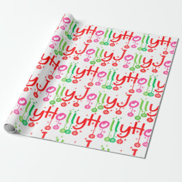 Moderne Holly Jolly Typografie Cadeaupapier