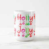 Moderne Holly Jolly Typografie Koffiemok (Center)
