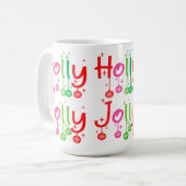 Moderne Holly Jolly Typografie Koffiemok (Voorkant links)