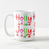 Moderne Holly Jolly Typografie Koffiemok (Links)