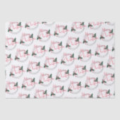 Moderne Holly Krans Vrolijk Kerstfeest Tissuepapier (Voorkant)