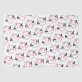 Moderne Holly Krans Vrolijk Kerstfeest Tissuepapier