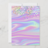 Moderne Holografen Girly Trendy Sweet 16 Uitnodigi Kaart (Achterkant)