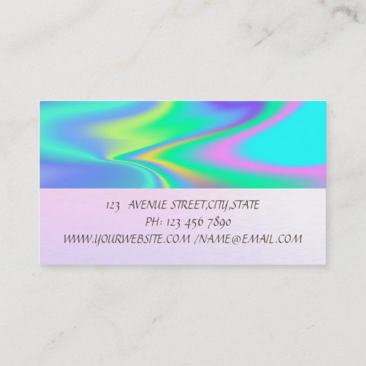 Moderne holografisch, Confetti, nagelPools Visitekaartje (Achterkant)