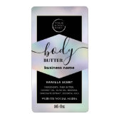 Moderne holografisch het manuscriptlichaam van uw  etiket (Voorkant)