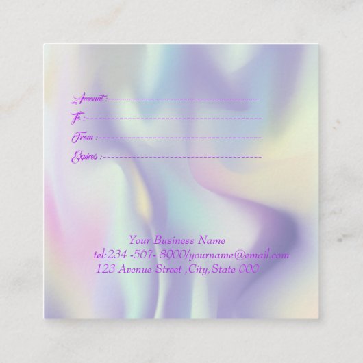 Moderne holografisch,Lijst,Confetti,Cupcake Kortingskaartje (Achterkant)