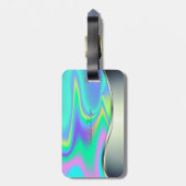 Moderne holografisch, monogram bagagelabel (Achterkant verticaal)