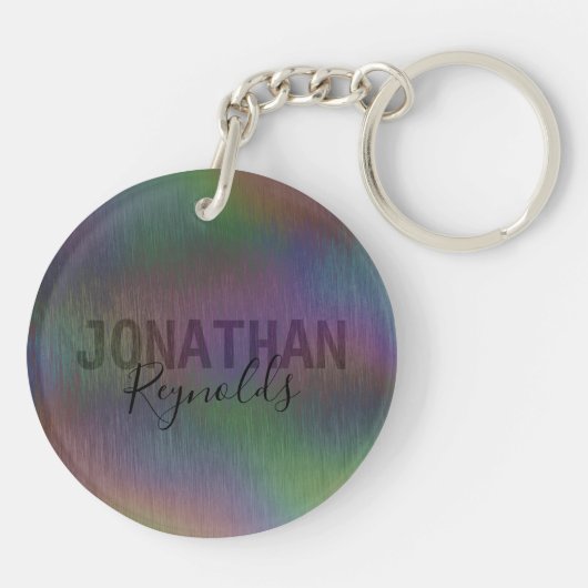 Moderne holografisch monogram voor metaalnaam - Sl Sleutelhanger (Achterkant)