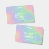 Moderne Holografisch Regenboogeffect Metaal Frame Badge (Voor- en achterkant)