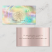 Moderne holografisch, Roos Gold, gouden cirkels Lo Visitekaartje (Voorkant / Achterkant)