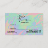 Moderne holografisch script — Kaart verwijzing Afsprakenkaartje (Achterkant)