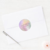 Moderne holografische abstracte handtekening ronde sticker (Envelop)