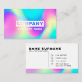 Moderne Holografische Abstracte Sky Pastel Regenbo Visitekaartje (Voorkant / Achterkant)