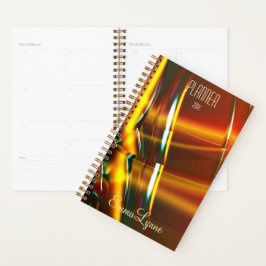 Moderne Holografische Amber Gold Gepersonaliseerde Planner