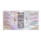 Moderne Holografische Bad Body Beauty Ingrediënten Etiket (Voorkant)