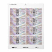 Moderne Holografische Bad Body Beauty Ingrediënten Etiket (Full Sheet)