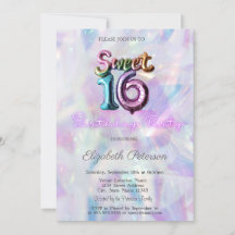 Moderne holografische ballon Sweet 16