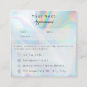 Moderne holografische bewerkbare afspraakkaarten afsprakenkaartje (Achterkant)