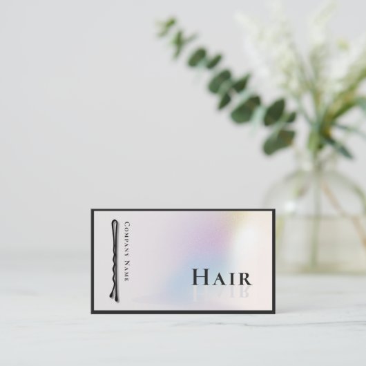Moderne Holografische Bobby Pin Hair Stylist Visitekaartje (Staand voorkant)