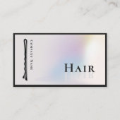 Moderne Holografische Bobby Pin Hair Stylist Visitekaartje (Voorkant)