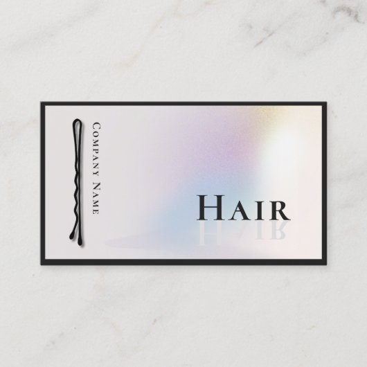 Moderne Holografische Bobby Pin Hair Stylist Visitekaartje (Voorkant)